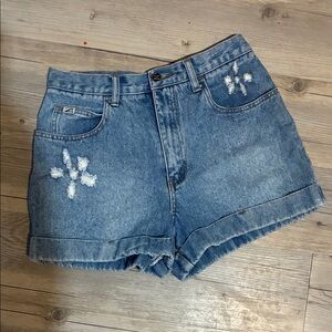 Zana Di Light Blue Distressed Jean Shorts